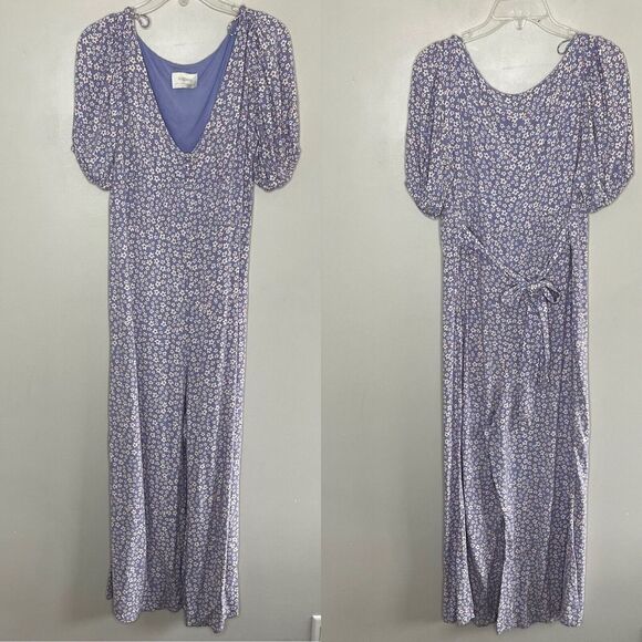 AUGUSTE The Label Jumpsuit Womens 10 Lavender Wide-Leg Juliette Scoop Neck - Picture 1 of 11